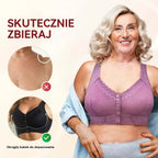 （3 szt）【45kg-155kg】Oversized oddychający biustonosz z miękkiej bawełny, zapinany z przodu na guziki