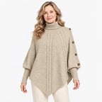 【S-3XL】Absolutny hit na sezon jesienno-zimowy! Ta ciepła, dzianinowa peleryna pozwala łatwo ukryć niedoskonałości sylwetki. ✨