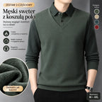 【M-4XL】Męski dwuczęściowy sweter ze sztucznej szenili z aksamitem i pogrubieniem zapewniającym ciepło