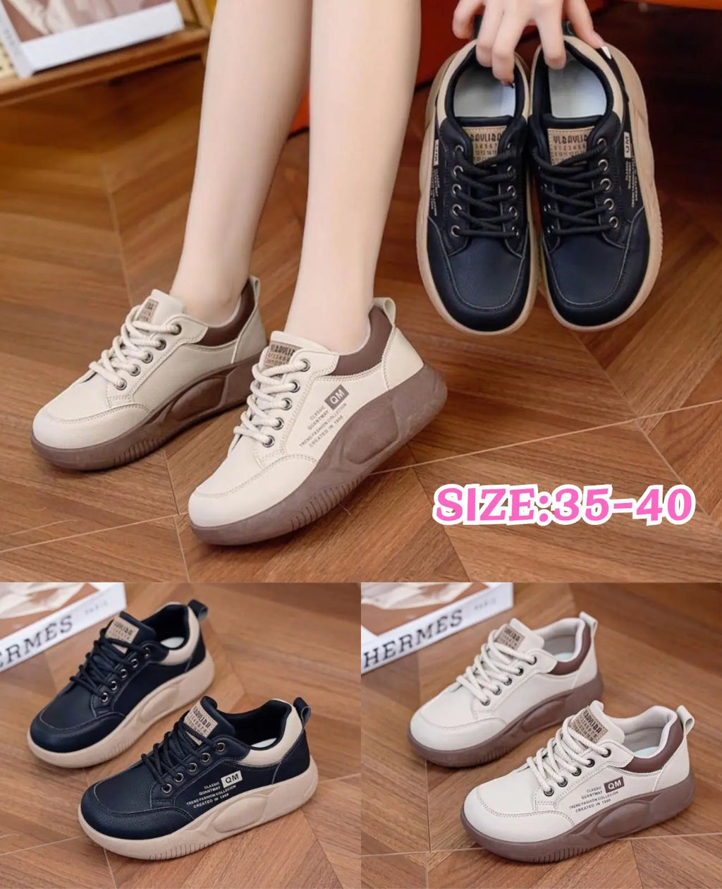 🏆50% zniżki👟【Rozmiary 35-40】Sneakersy na platformie w nowoczesnym stylu casual