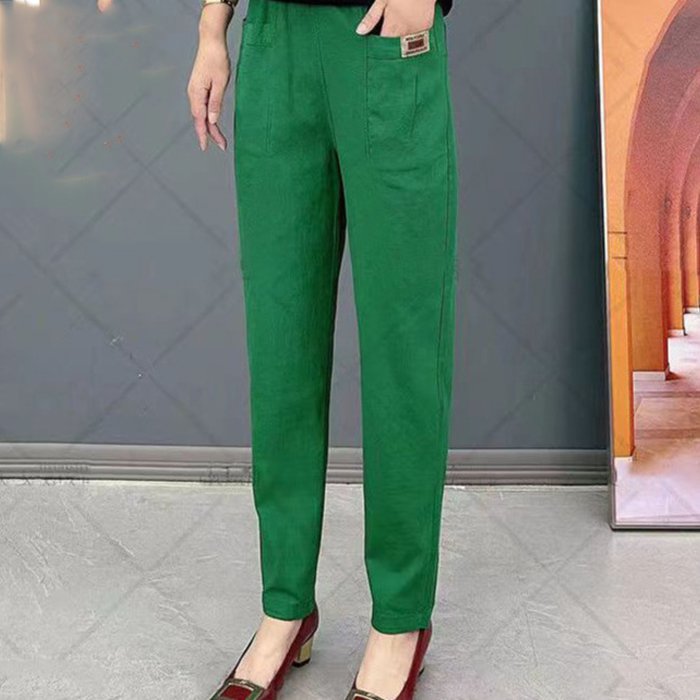 🍃 Pantaloni damă de vară, talie înaltă, elastici și respirabili