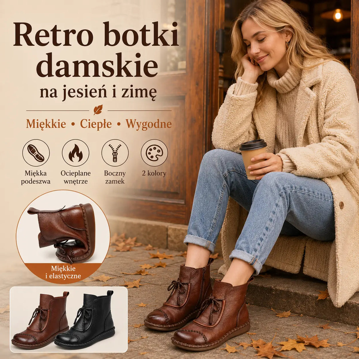 【Rozmiary 35-40】🌷👢Przedsprzedaż wczesną jesienią🎉 Damskie buty retro wykonane z miękkiej skóry