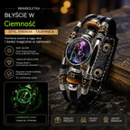 Świecąca skórzana bransoletka z symbolem zodiaku – 3-warstwowy pleciony, regulowana długość, unisex