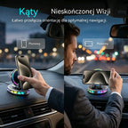 📱 Uchwyt samochodowy RGB z automatycznym zaciskiem i ładowaniem bezprzewodowym 15 W