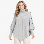【S-3XL】Absolutny hit na sezon jesienno-zimowy! Ta ciepła, dzianinowa peleryna pozwala łatwo ukryć niedoskonałości sylwetki. ✨
