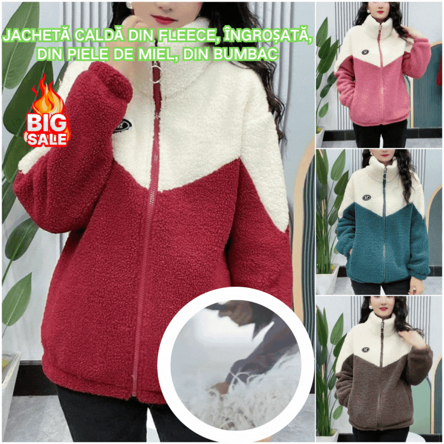 🔥🐏【M-4XL】Zimowa kurtka polarowa, kurtka bawełniana, wzmocniona kurtka bawełniana z wełny jagnięcej, ciepła kurtka