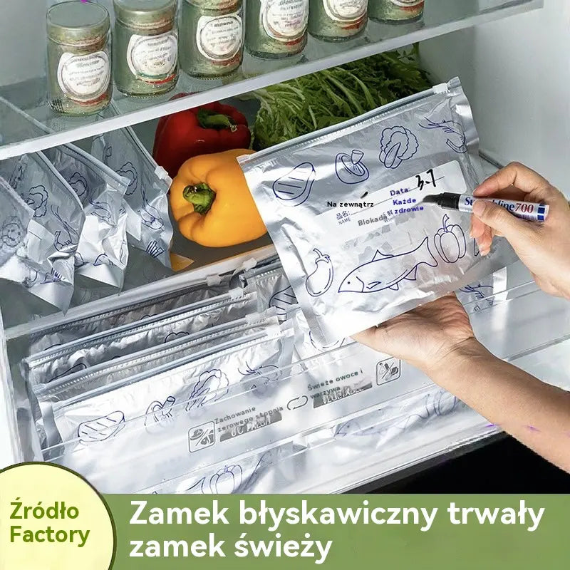 Łącznie 30 antybakteryjnych woreczków z folii aluminiowej, niezwykle łatwych w użyciu, pozwalających zachować świeżość.