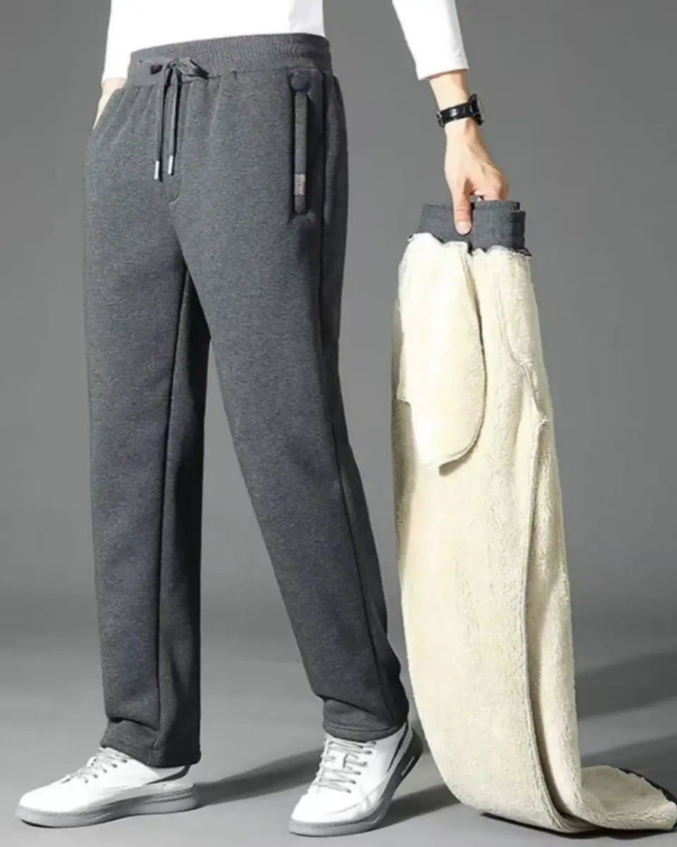 👖【M-5XL】Moda zimowa męska zagęszczone ciepłe sportowe spodnie na co dzień z wełny jagnięcej