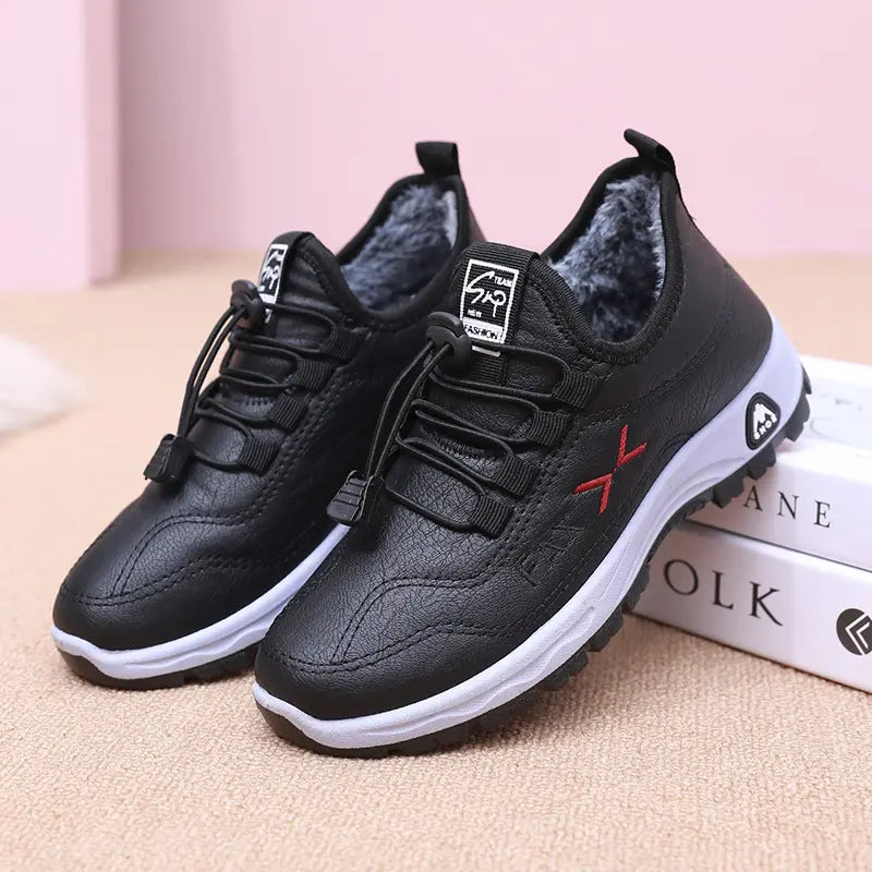 👢✨Para butów kosztuje 129 zł【35-41】Nowe damskie buty do chodzenia na jesień i zimę, wykonane z prawdziwej skóry i ręcznie robione z bawełnianą podszewką polarową.