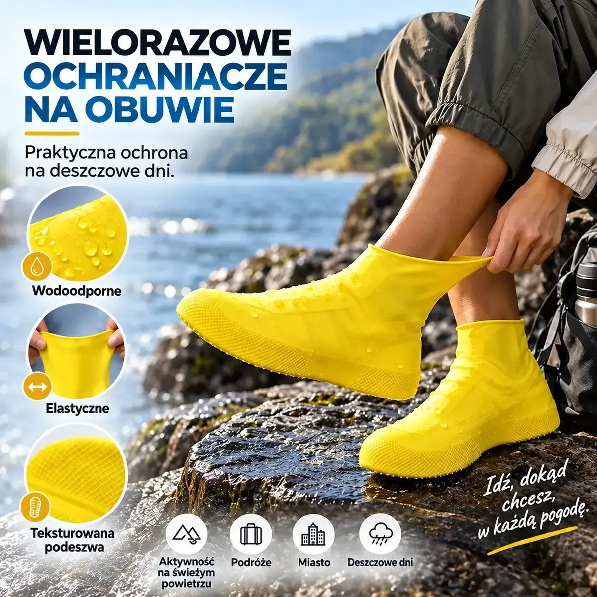 🥾💦Odporne gumowe ochraniacze na buty | Ochrona przed wodą i błotem