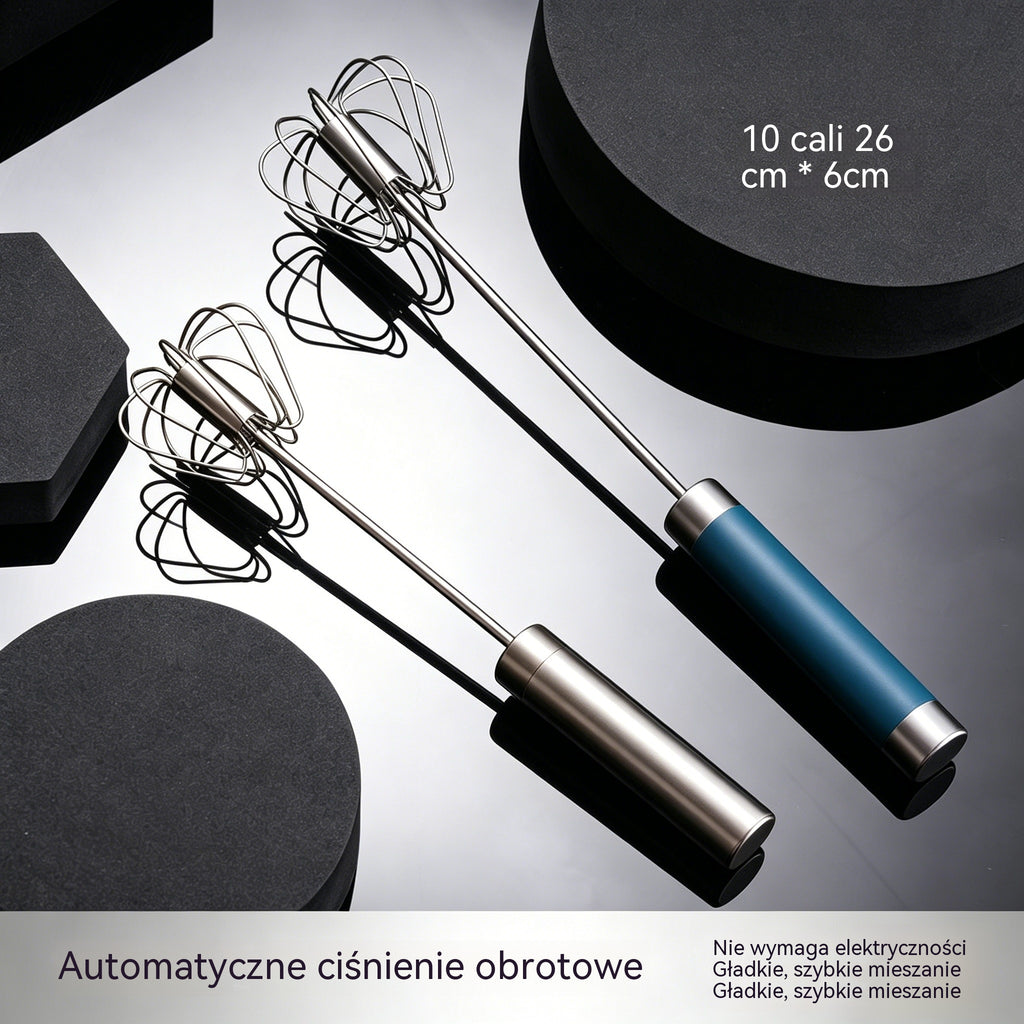 🥚 Kup 1 + 1 GRATIS! Stalowa trzepaczka półautomatyczna – szybkie mieszanie, mniej wysiłku, bez baterii