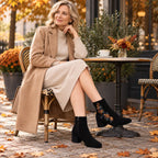 👢【35-40】Nowe zamszowe botki na sezon jesień-zima – stylowe damskie botki na słupku.