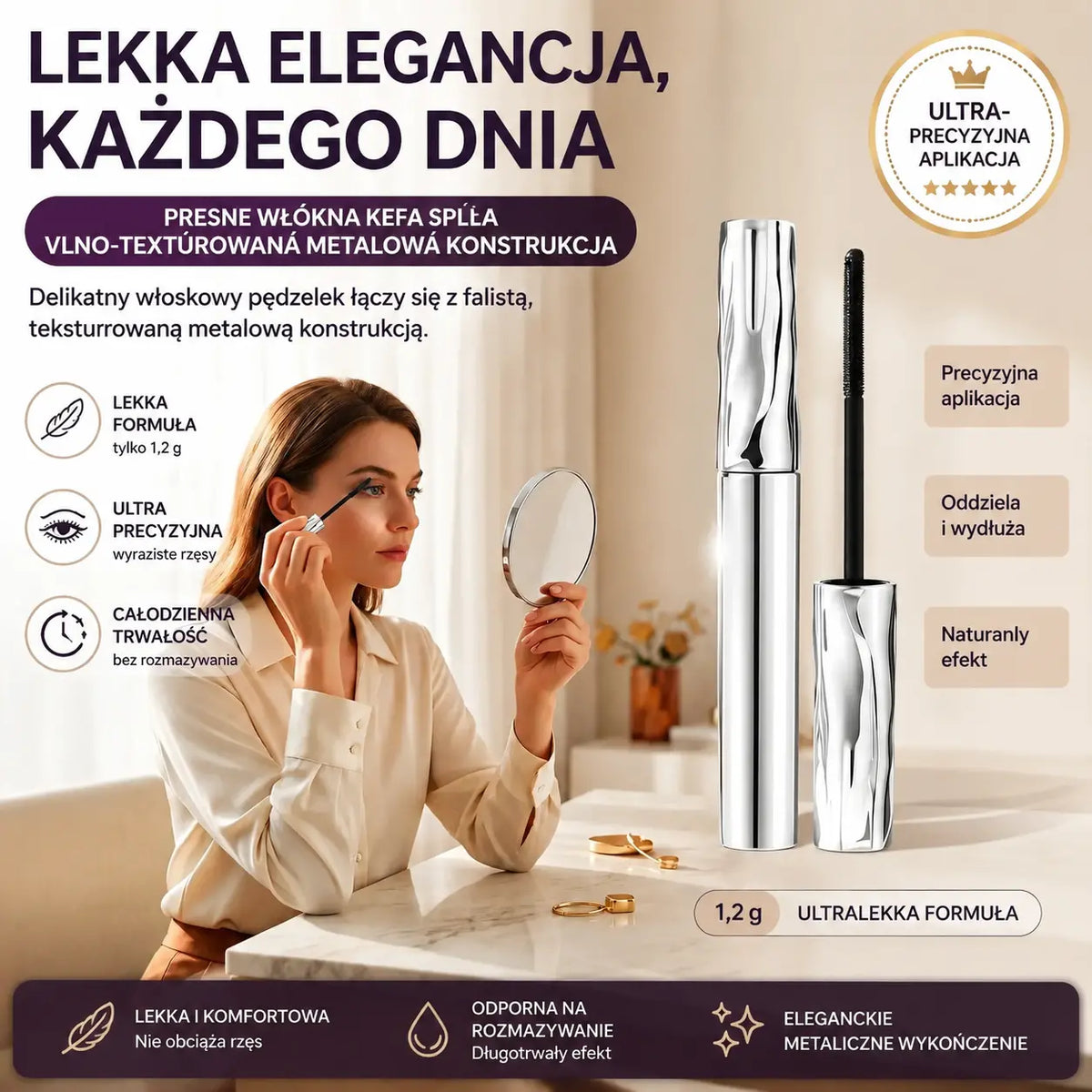 ✨ OSTATNI DZIEŃ! KUP 1, DRUGI GRATIS!! ✨ Wodoodporny i odporny na pot tusz do rzęs – wydłuża i podkręca rzęsy!