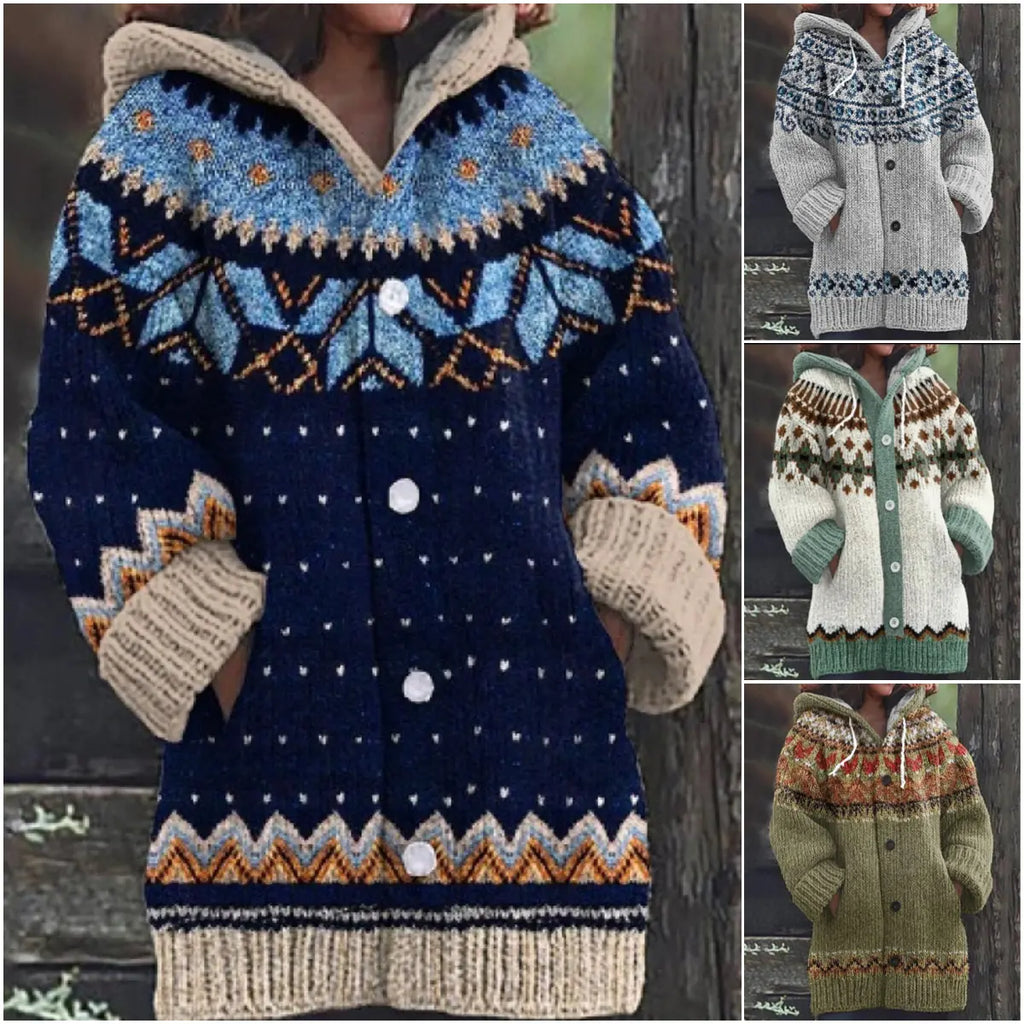 【S~5XL】✨2026 Jesień/Zima Nowa Elegancka Kolorowa Kurtka z Kapturem Retro