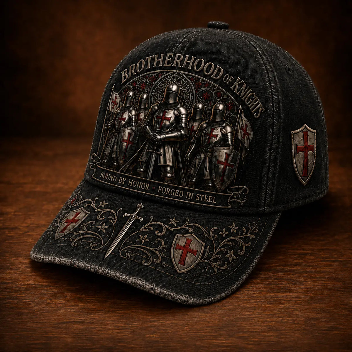 🛡️🧢 Czapka baseballowa Guardian Knight, regulowana, oddychająca i chroniąca przed słońcem.
