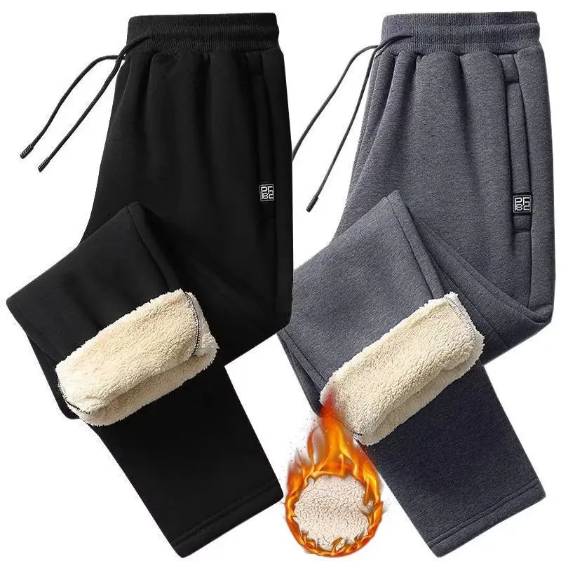 👖【M-5XL】Moda zimowa męska zagęszczone ciepłe sportowe spodnie na co dzień z wełny jagnięcej