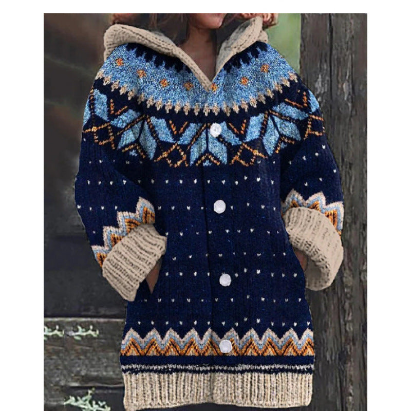 【S~5XL】✨2026 Jesień/Zima Nowa Elegancka Kolorowa Kurtka z Kapturem Retro