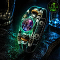 Świecąca skórzana bransoletka z symbolem zodiaku – 3-warstwowy pleciony, regulowana długość, unisex