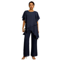 Set Elegant din Șifon: Top Asimetric cu Volane și Pantaloni Lejeri – Ținută Rafinată pentru Evenimente, S-3XL